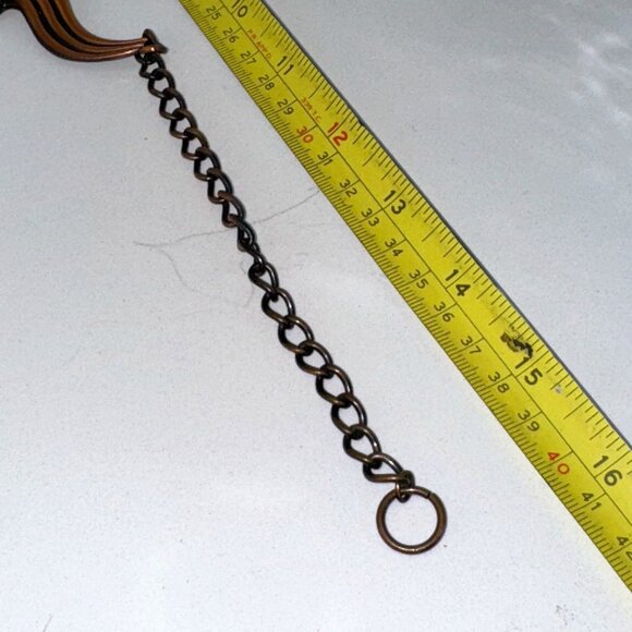 Statement Necklace & Pierced Earrings Set Copper Tone on Metal Costume Jewelry - Picture 7 of 7